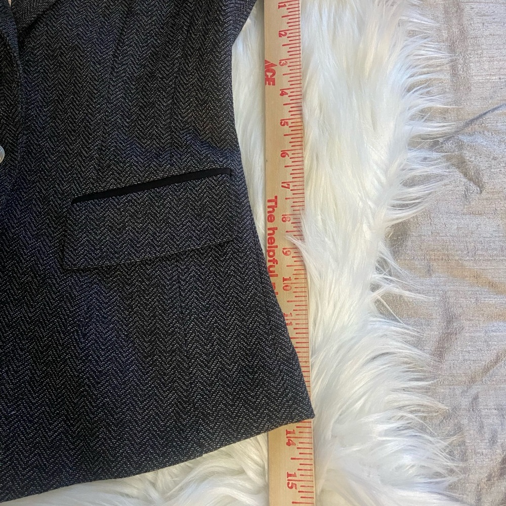 White House Black Market Sz 4 Dark Grey/Black Herringbone Women’s Blazer - Picture 11 of 14
